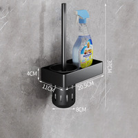 Portaescobillas de baño cromado, herramienta de limpieza de acero inoxidable, cepillo de baño duradero con cepillo de baño y juego de Soporte para Baño