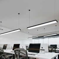 Jpungsun 1.2m 4FT Moderne Noir Blanc Éclairage Commercial Suspendu Surface Monté Bureau Intérieur Led Linéaire Suspension