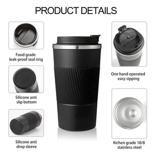 Custom Logo Pink Stainless Steel Vacuum Tumbler <b>Insulated</b> Travel Coffee <b>Mug</b> with Silicone Sleeve 12oz 17oz - Product Image 5