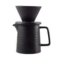 Cafetière à filtre en céramique noire, résistante à la chaleur, pour café filtre, ensemble de cafetière à filtre