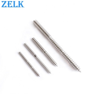 Vis de fixation en acier inoxydable SS304 316 à double filetage, tête <span class=keywords><strong>plate</strong></span>, vis à double filetage ISO - Product Image 2