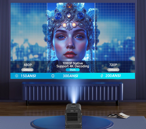 Proyector Portátil JY530 <span class=keywords><strong>4K</strong></span> 300ANSI Android 13 Nativo 720P Full HD BT5.2 para Exteriores, Hogar, Videojuegos, Películas, Mini Proyectores - Product Image 4