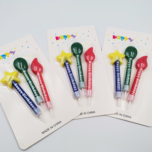 Recién llegado, 3 uds., velas coloridas de cumpleaños, fuegos artificiales para cumpleaños, pastel, llamas, forma, velas de pastel de fiesta feliz para Cumpleaños de Niños - Product Image 2