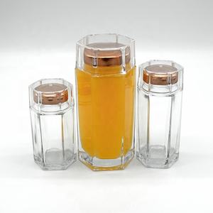 Bocal en verre de nid d'oiseau hexagonal de haute qualité 90ml 180ml 380ml 730ml avec récipient de stockage à couvercle scellé - Product Image 4