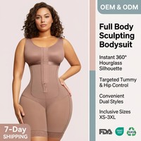 Body gainant sans couture personnalisé à haute compression pour femme, post-chirurgie, grande taille, avec fermeture éclair et effet taille haute