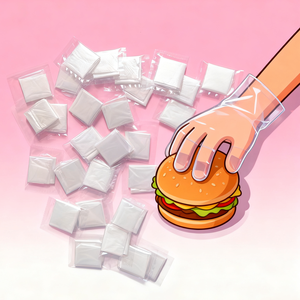 Gants jetables en PE pour <span class=keywords><strong>pizza</strong></span> emballés individuellement sans poudre pour le service alimentaire à emporter avec un confort solide et durable OEM/ODM - Product Image 1