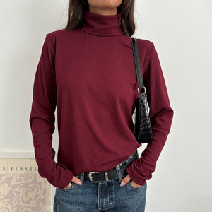 Chemises de base décontractées à manches longues pour femmes, <span class=keywords><strong>col</strong></span> <span class=keywords><strong>roulé</strong></span>, hauts en tricot côtelé - Product Image 2