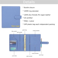 Yihe petit cuir Saffiano 19 couleurs feuilles mobiles A5 planificateur plus large anneau Agenda classeur insère diviseur onglets/poches de reliure