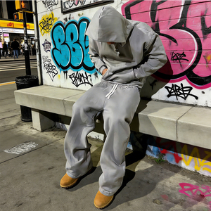 Completo da <span class=keywords><strong>Uomo</strong></span> Streetwear Y2K Fighting Ant: Tuta Sportiva Personalizzata con Felpa e Pantaloni Stacked - Product Image 1