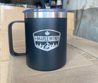 Mug à poignée de 12 oz avec couvercle, 16 couleurs en stock, en acier inoxydable thermolaqué, tasse à café pour le camping, les voyages, le bureau, cadeau, vente en gros