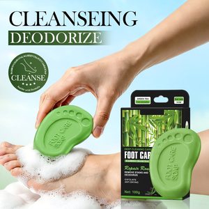 Savon pour les pieds au charbon de bambou et au thé vert, savon pour les pieds nettoyant en profondeur et éliminant les odeurs - Product Image 1