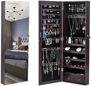 Factory Direct Sales Jewelry Cupboard Storage Box Mirror Jewelry Cabinet