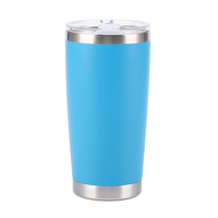 Mug Perjalanan Vakum Terisolasi Dinding Ganda 20oz Warna-Warni Kustom, Ramah Lingkungan, Gaya Amerika, Tutup Kaca Anti Bocor, Bahan Stainless Steel