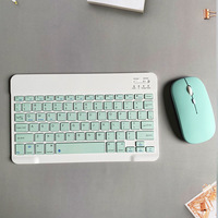 Combinación de teclado y ratón Bluetooth recargable para tableta Android, Windows, teléfono móvil, iPhone, iPad Pro Air Mini, iPad OS/iOS 13