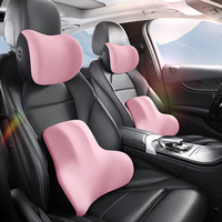 Coussin de tête de voiture en mousse à mémoire de forme de luxe Ji Shang, en polyester et soie de lait, support lombaire et cervical universel pour voiture, accessoires de voiture doux