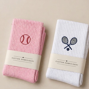Chaussettes Athlétiques Personnalisées pour Hommes avec Logo Brodé – Spandex/Coton, Idéales pour le Pilates, le Tennis et les Marques de Style de Vie, Tenues de Travail - Product Image 1