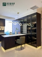 ARET Meuble de présentation de vin moderne sur mesure, étagères en verre, éclairage LED, comptoir de bar, mobilier de luxe pour la maison, garantie de 5 ans