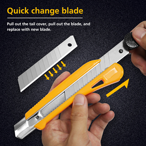 <span class=keywords><strong>Couteau</strong></span> utilitaire personnalisé ZY-221 avec manche en plastique ABS, lame de <span class=keywords><strong>couteau</strong></span> utilitaire SK2 de 18 mm, <span class=keywords><strong>couteau</strong></span> rétractable avec bouton, coupe-boîte - Product Image 2