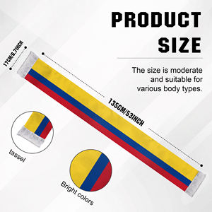 Bufanda con la Bandera de Colombia, 17*135cm, Doble Cara, Satén, para Aficionados al Fútbol, Día de la Independencia - Product Image 2