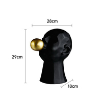 Evelyn noir blanc visage bulle Design résine accessoires de maison décoration nordique abstraite ornements de bureau créatifs modernes