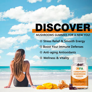 Precio al por mayor Cordyceps Mushroom Gummies Extracto Natural Energy Booster Immune Support Brain Function Suplemento antioxidante - Product Image 3
