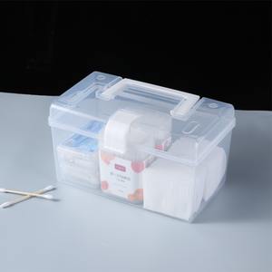 Organizador de escritorio de plástico transparente, caja de almacenamiento rectangular para oficina con tapa para bolígrafos, tijeras, papelería, tamaño pequeño - Product Image 3