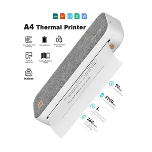 A40 Portabel A4 Tanpa Kabel Thermal BT Printer Pencetakan Dokumen Mendukung Pc Mobile