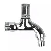 Approvisionnement direct d'usine Chrome robinet d'eau en alliage de Zinc poignée unique avec serrure pour la maison blanchisserie salle de bain accessoires