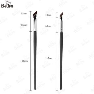BELIFA Etiqueta Privada profesional ultrafino fino mango <span class=keywords><strong>de</strong></span> madera en ángulo cabeza plana sola ceja hoz delineador <span class=keywords><strong>de</strong></span> <span class=keywords><strong>ojos</strong></span> cepillo - Product Image 2