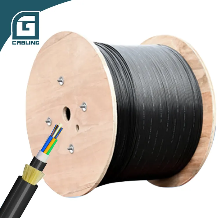 Gcabling fibra optica 인터넷 통신 야외 G652D 광섬유 광학 24 36 96 144 코어 광섬유 공중 광고 케이블