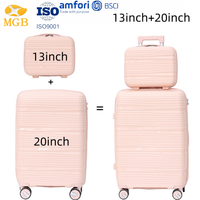 Nouvelle valise de voyage à roulettes avec serrure TSA, extensible, légère, ultra durable, 100% PP, 20, 24, 28 pouces