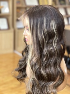 Shy Good Looking Highlights Glueless Human Hair <b>Wigs</b> 360 Full Transparent Virgin European Hair 180% Density Free Shipping Long - Product Image 3