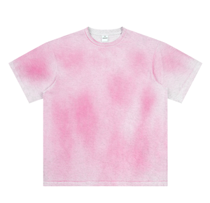 T-shirt Oversize da Uomo American Hype Dipinta a Mano a Maniche Corte, Stile High Street US Streetwear, Effetto Cotone-Lino - Product Image 1