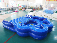 Équipement d'amusement aquatique gonflable personnalisé Bateau plate-forme d'île flottante gonflable multijoueur