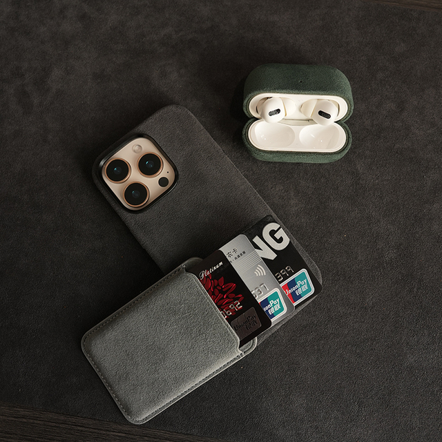Ultra-Thin Multifunctional Wallet Phone Case with Custom Logo Quality Guaranteed for Alcantara for Magsafe for Apple