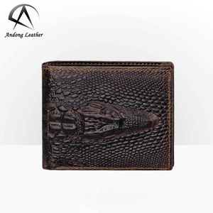 กระเป๋าสตางค์ผู้ชาย Andong RFID Blocking หนังแท้ลายจระเข้ หนังวัวแท้สไตล์เรโทร รุ่นสั้น - Product Image 1