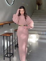 Winter New Fashion Halber Roll kragen pullover Verdickt Langarm Gestrickt Extra Lang Plus Size Damen Formeller Pullover Gürtel
