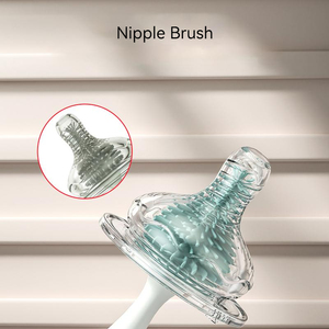 3 in 1 Baby Water Bottle 360 Degree Rotating Straw Nipple <strong>Nylon</strong> <strong>Brush</strong> Cup Cleaning Silicone <strong>Brush</strong> Set with Storage Drying Rack