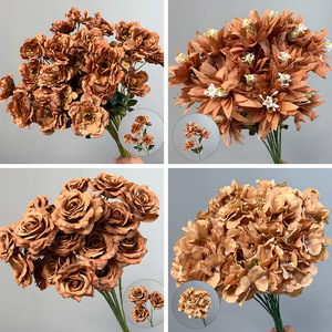 Fleurs artificielles en gros aux tons caramel et café - pour mariages, événements et décoration intérieure |   pour les fleuristes - Product Image 4