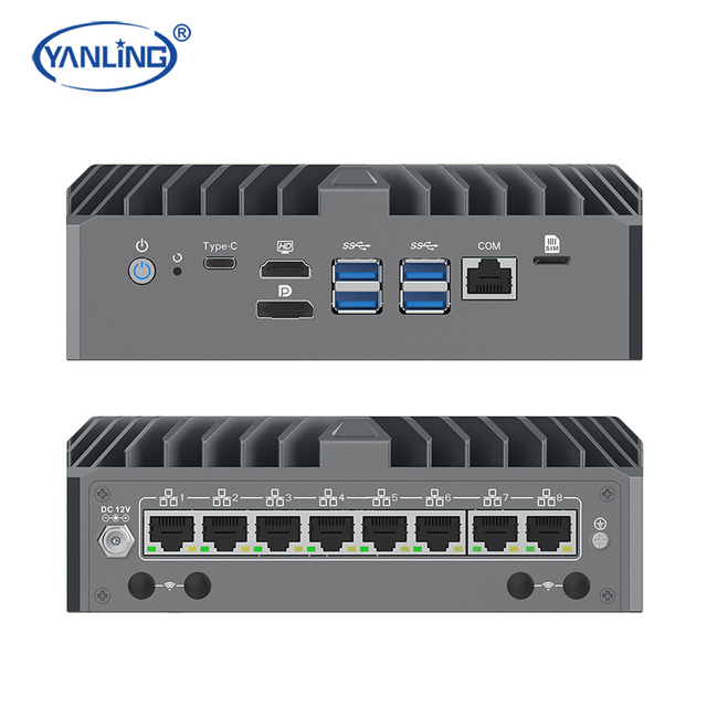 New Trend Nano Server Pfsense Firewall Router 8LAN Network Fanless Edge Computing Camera Monitor Linux Operating System-in