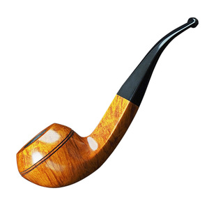 Muxiang Tobacco Pipe Bent Type Briarwood Handcrafted Gold Black Finish Men's Smoking Pipe - Product Image 4