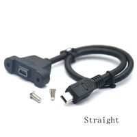 Câble d'extension Mini USB 5 broches mâle-femelle à montage sur panneau, blindage tressé en cuivre pur, vis incluses, pour utilisation avec caméra et ordinateur