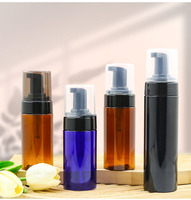 Bouteille en plastique PET ronde à épaule, bleue et blanche, pour mousse et mousse expansive, 100ml, 120ml, 150ml, 200ml, vente en gros