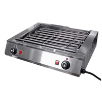 Barbecue électrique commercial, 3000W 220V, en acier inoxydable, portable, pour la transformation alimentaire, utilisation intérieure et extérieure