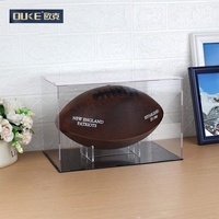 Boîte d'affichage de rugby en acrylique transparent amovible fixée au mur pour objets de collection