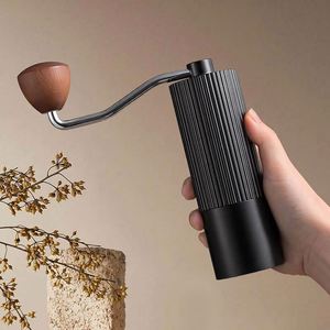 Al-Alloy Body 420 Stainless Steel Burr Homeuse Espresso Mini Small Hand Mill Portable Manual Coffee <b>Grinder</b> with Wood Handle - Product Image 4