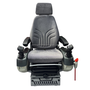Siège de conducteur à suspension pneumatique OEM pour <span class=keywords><strong>excavatrice</strong></span> avec accoudoir, appui-tête et ceinture de sécurité, pièces de cabine pour engins de construction - Product Image 1