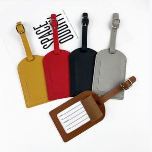 Wholesale Colorful PU Leather Luggage <b>Tags</b> Custom Baggage <b>Name</b> <b>Tags</b> with Address Label for Travel Accessories - Product Image 1