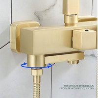 Bobao Luxe Or Salle De Bain Ensemble de Douche Pluie Mitigeur De Douche Avec Douchette