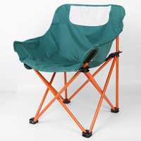 Harga Promo Kursi Lipat Baja untuk Camping, Kursi Bulan Outdoor, Kursi Portabel Logam untuk Camping dan Memancing dengan Kantong Samping